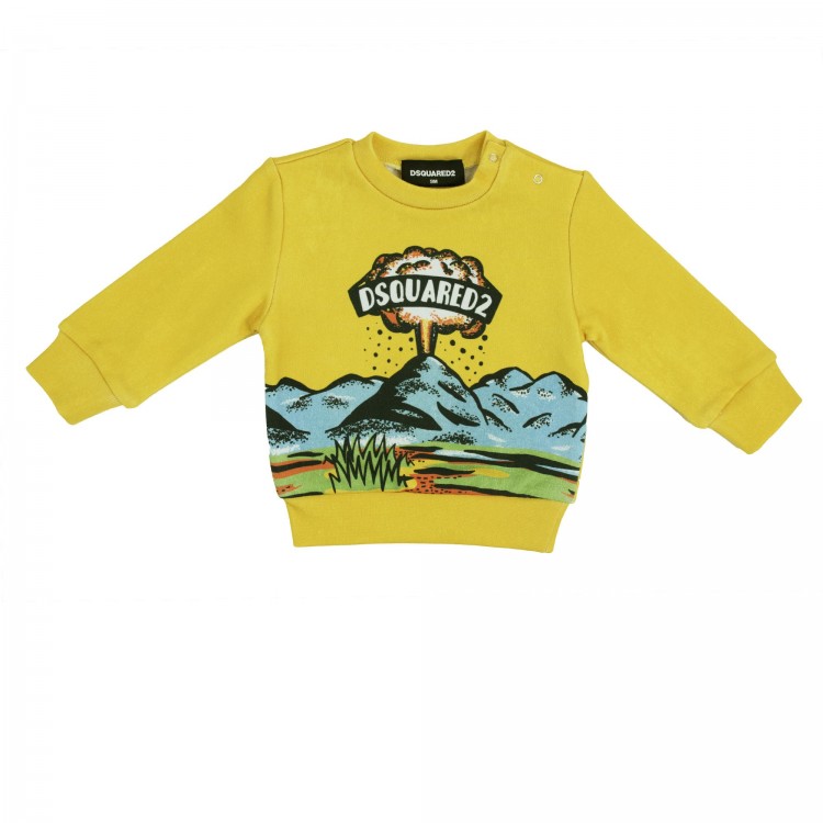 DSQUARED Felpa gialla neonato