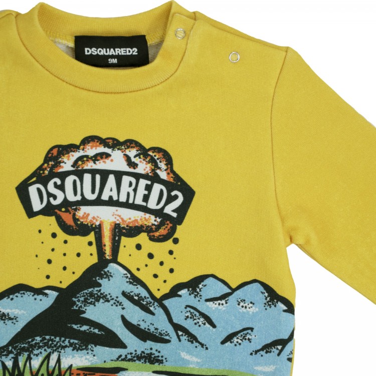 DSQUARED Felpa gialla neonato