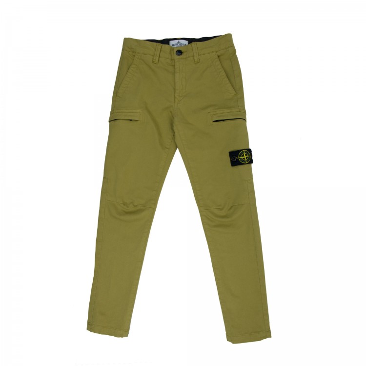 STONE ISLAND Pantalone con tasconi senape bambino