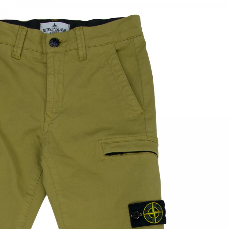 STONE ISLAND Pantalone con tasconi senape bambino