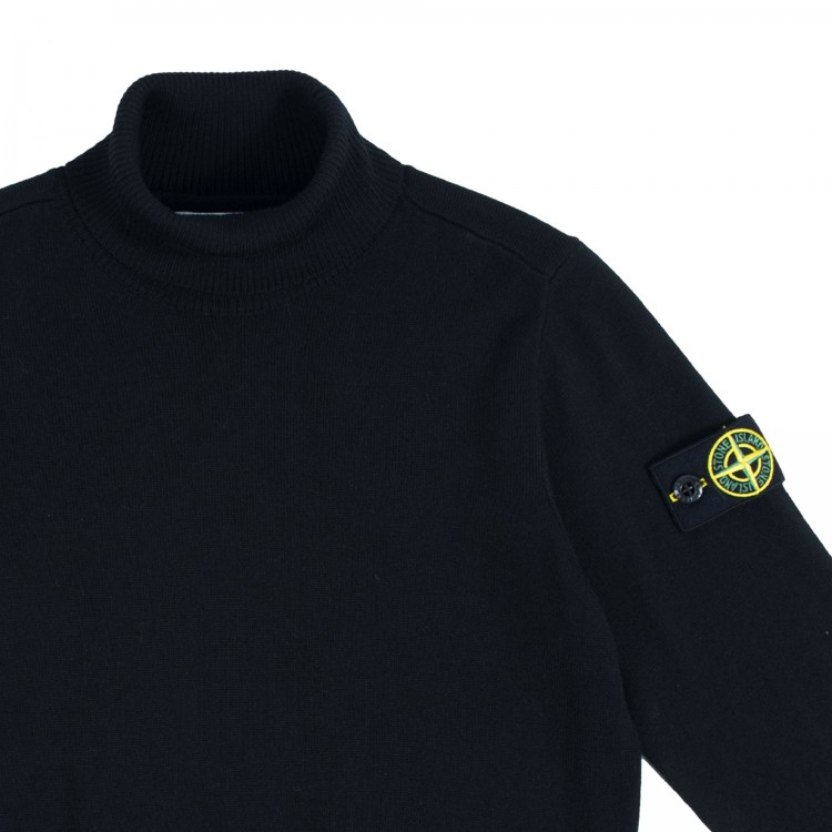 STONE ISLAND Dolcevita in lana nera per bambino