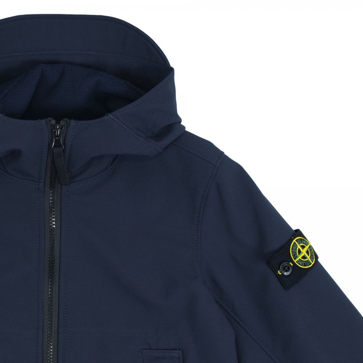 STONE ISLAND Giubbotto con cappuccio blu bambino