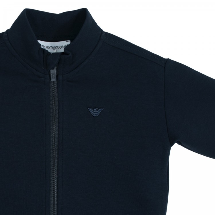 EMPORIO ARMANI Felpa con zip blu scuro neonato