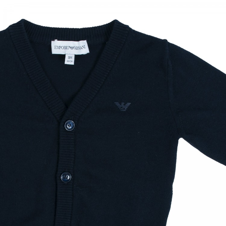 EMPORIO ARMANI Cardigan lana blu neonato