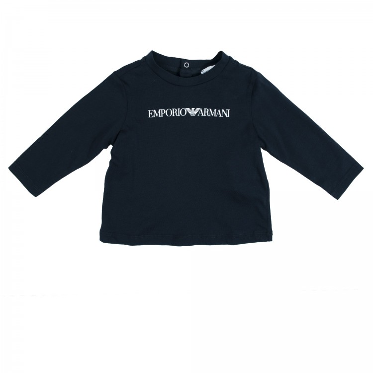 EMPORIO ARMANI T-shirt manica lunga blu scuro neonato