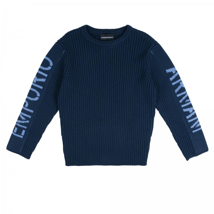 EMPORIO ARMANI Maglione girocollo bluette  bambino