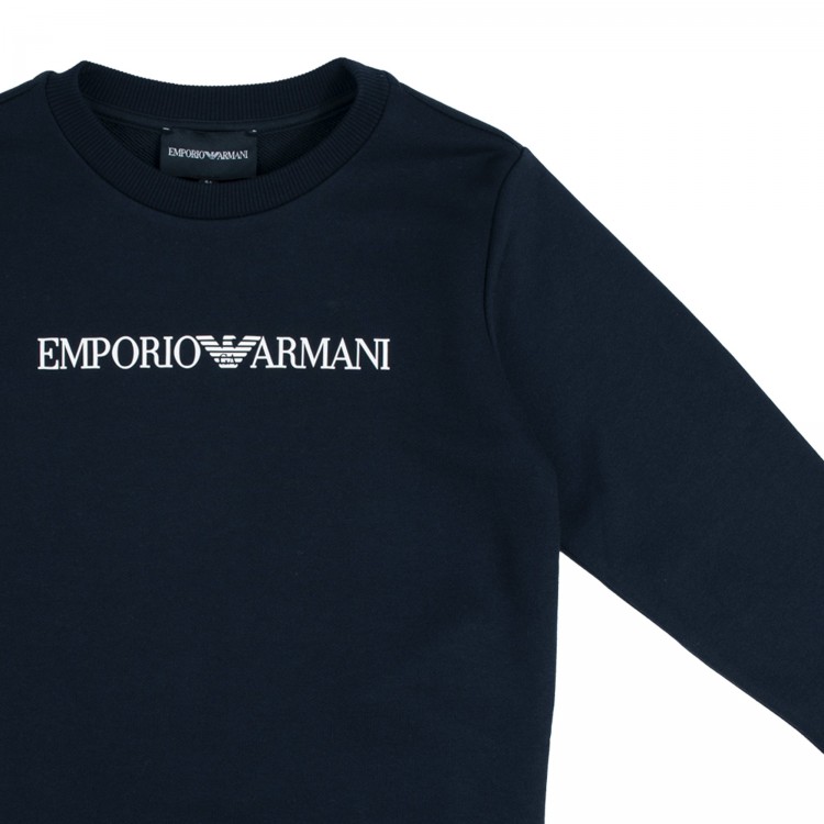 EMPORIO ARMANI Felpa blu navy neonato