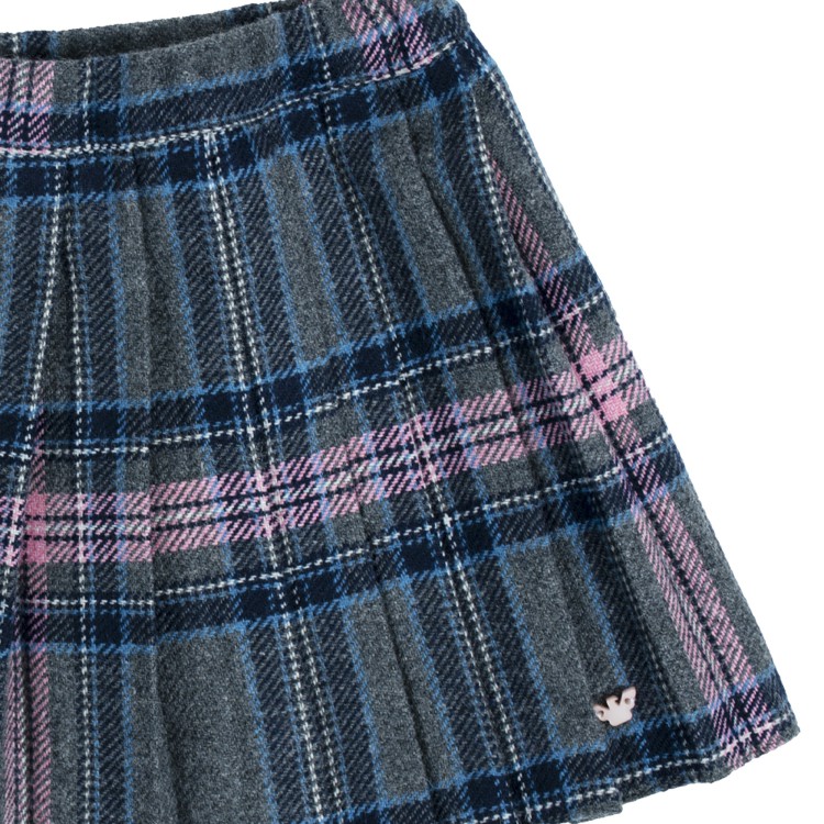 EMPORIO ARMANI Gonna plissè fantasia tartan bambina