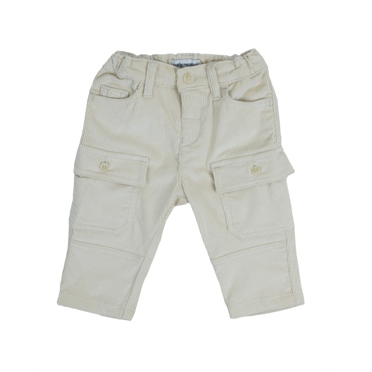 EMPORIO ARMANI Pantalone  velluto beige neonato