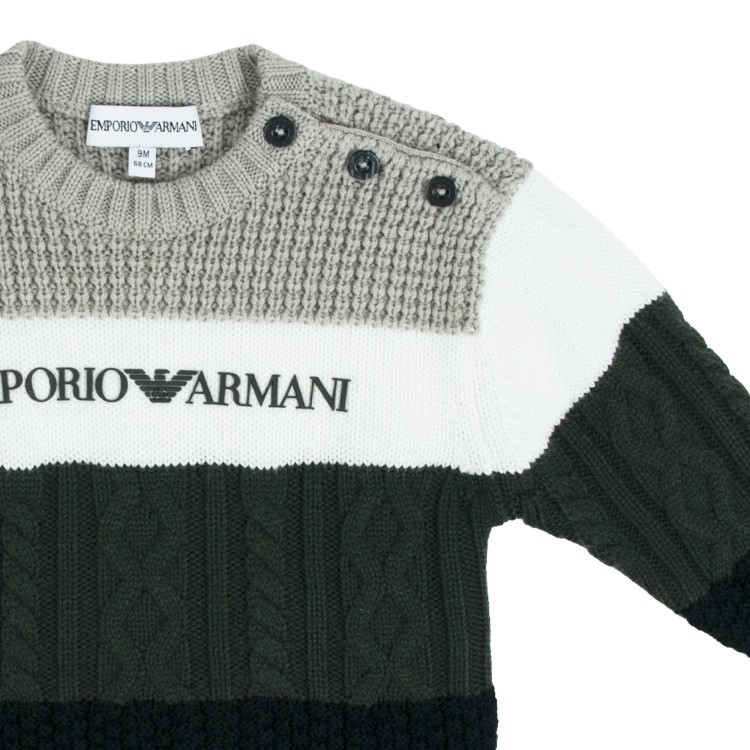 EMPORIO ARMANI Maglioncino  il lana a fasce colorate neonato