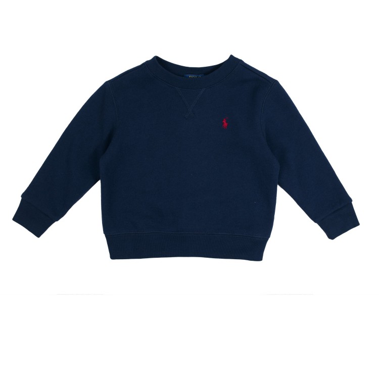 RALPH LAUREN Felpa girocollo blu bambino