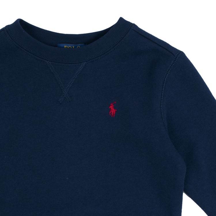 RALPH LAUREN Felpa girocollo blu bambino