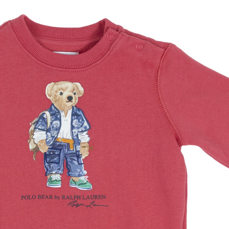 RALPH LAUREN Felpa girocollo rossa neonato