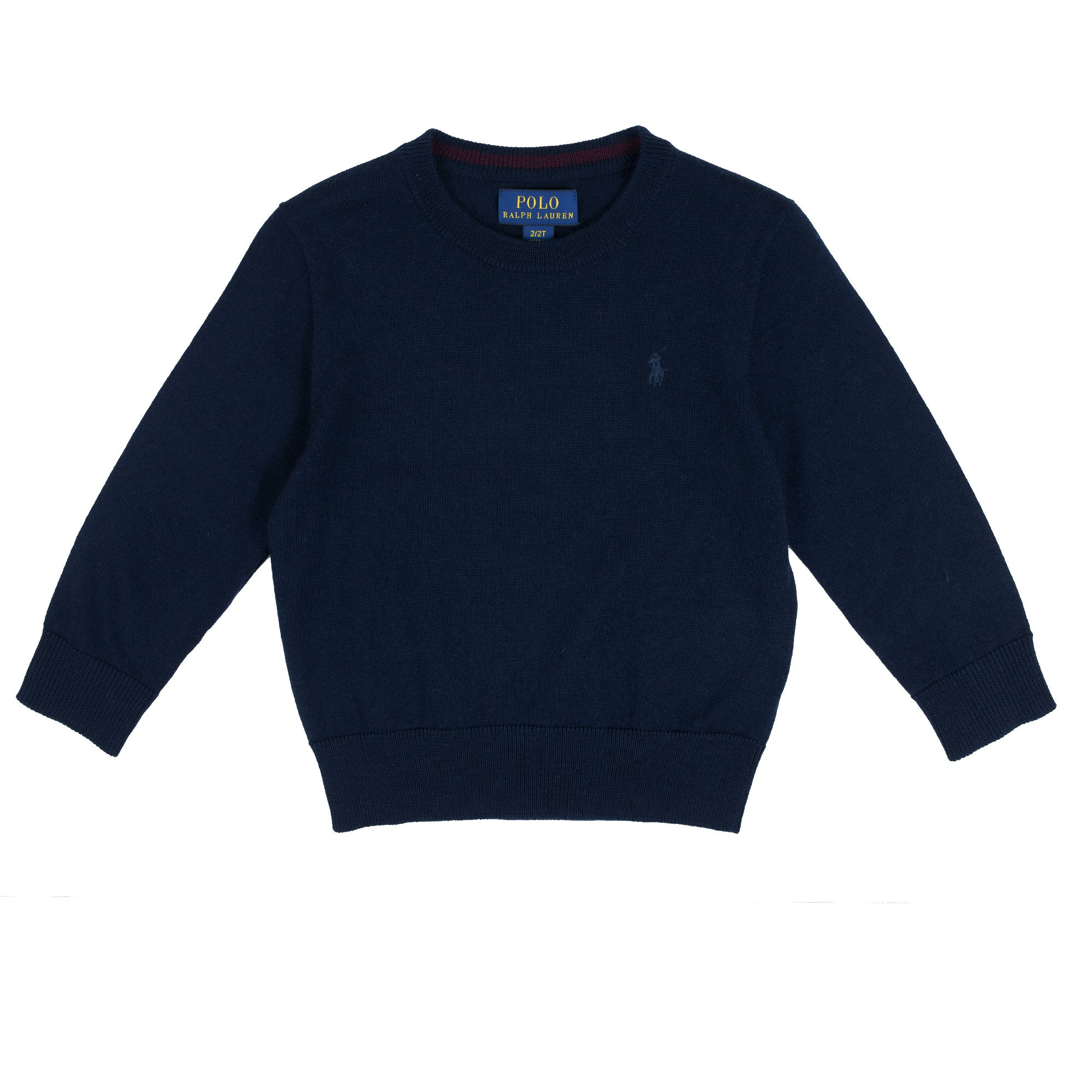 RALPH LAUREN Maglia girocollo blu bambino