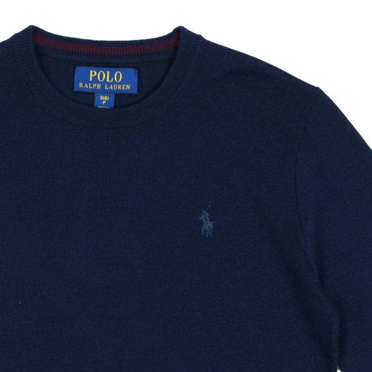 RALPH LAUREN Maglioncino girocollo blu bambino