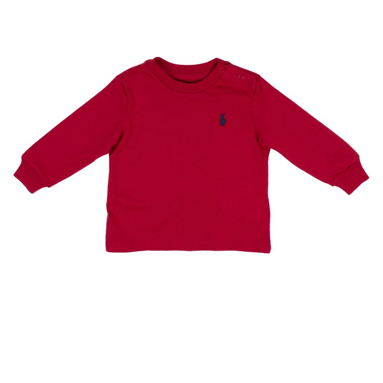 RALPH LAUREN T-shirt manica lunga rossa neonato
