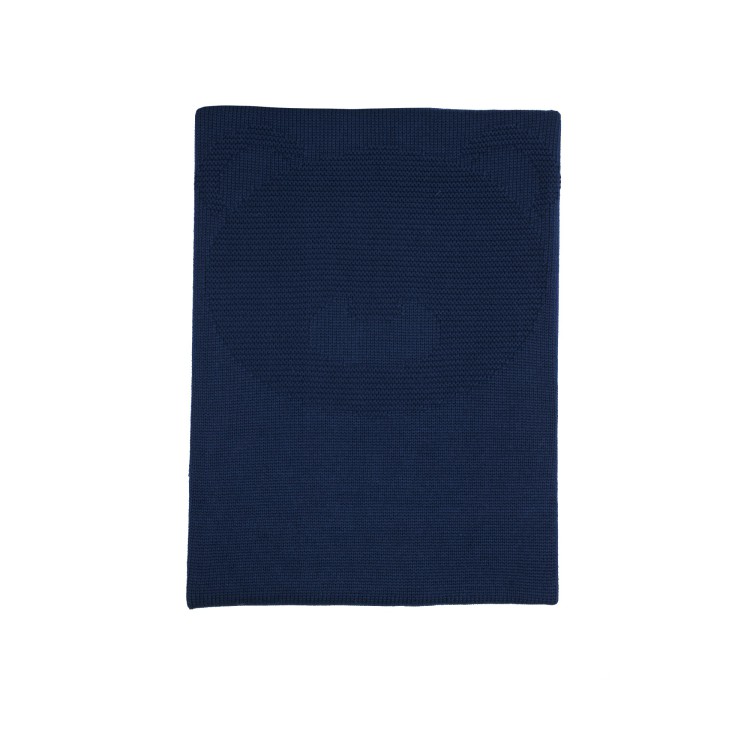 LITTLE BEAR Coperta in lana 100% merino blu neonato