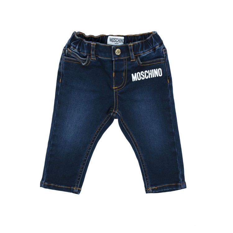 MOSCHINO Pantalone jeans  blu neonato