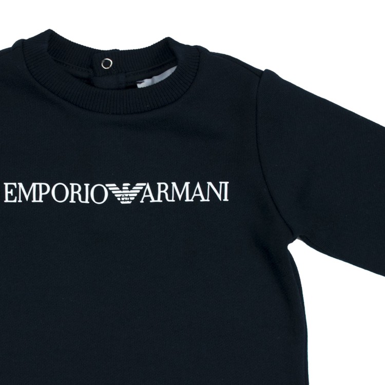 EMPORIO ARMANI Felpa girocollo blu neonato