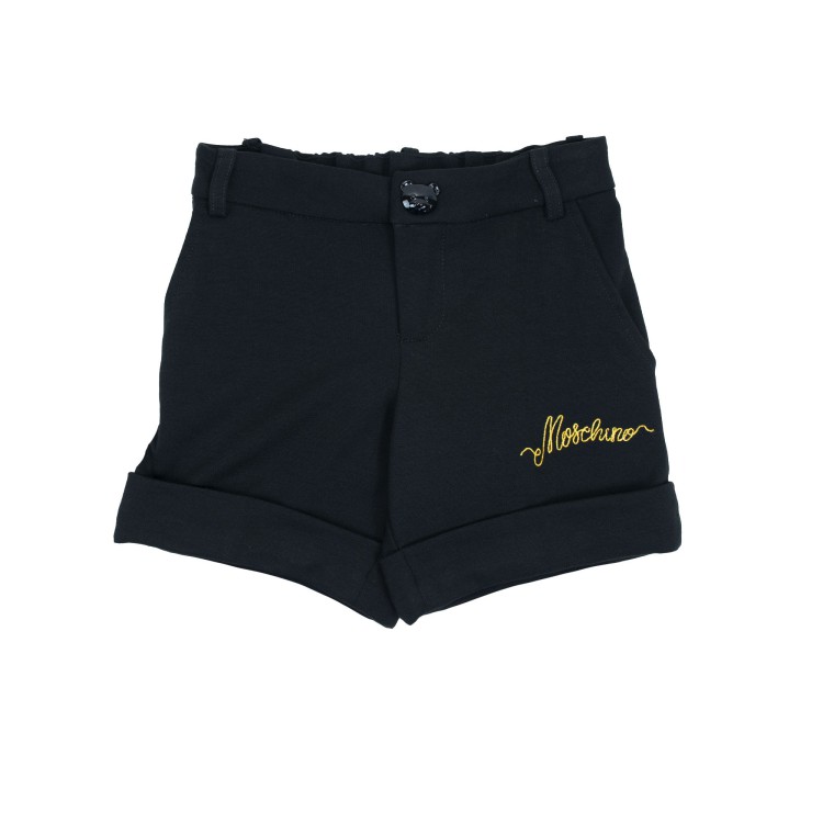 MOSCHINO Short nero logato bambina