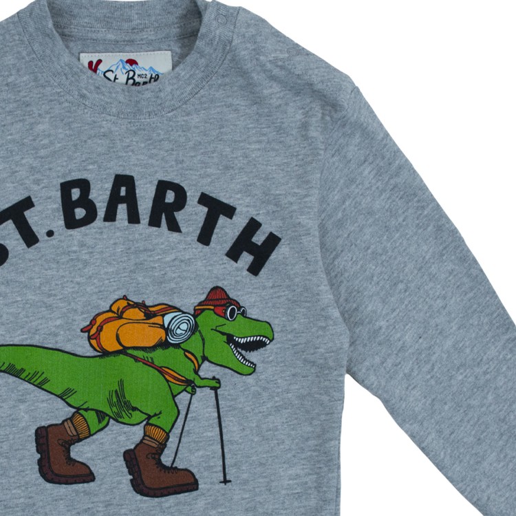 SAINT BARTH T-shirt manica lunga grigia bambino