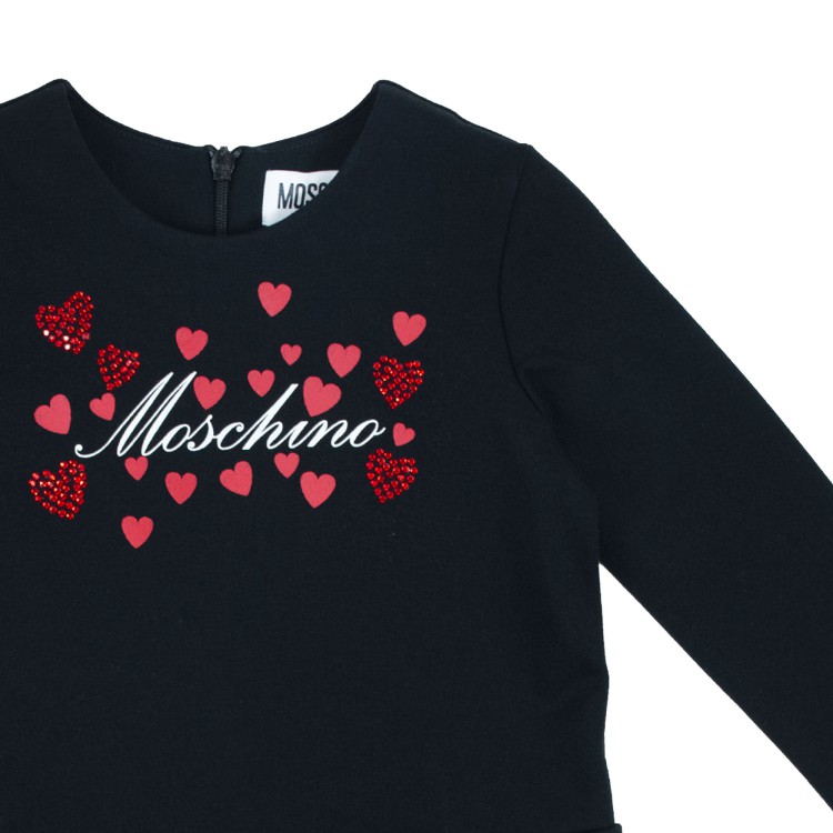 MOSCHINO Abito nero stampato neonata