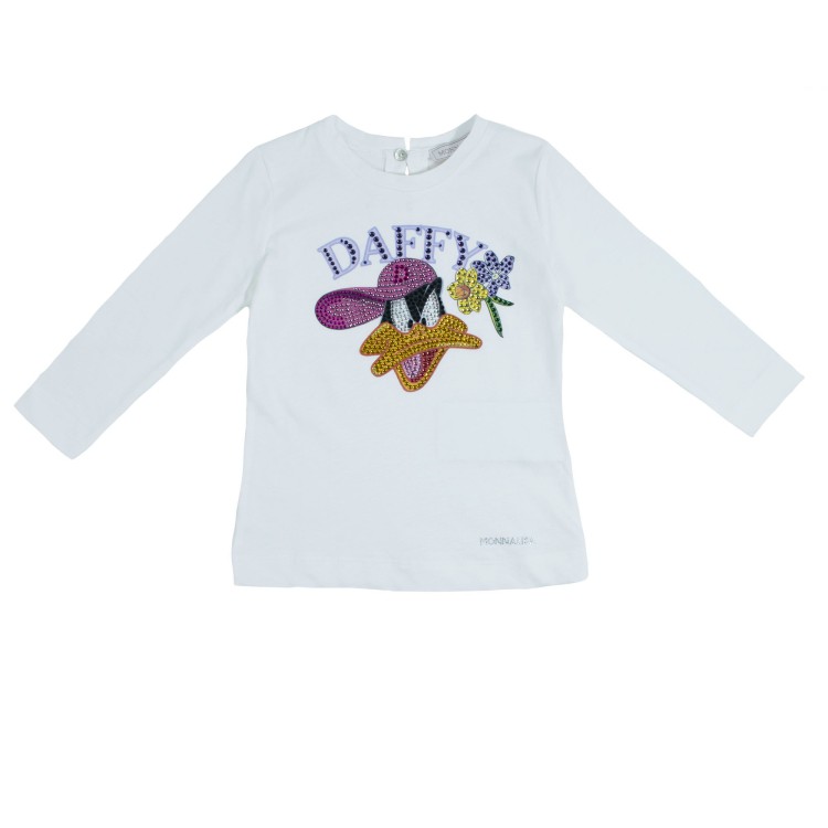 MONNALISA T-shirt girocollo panna bambina