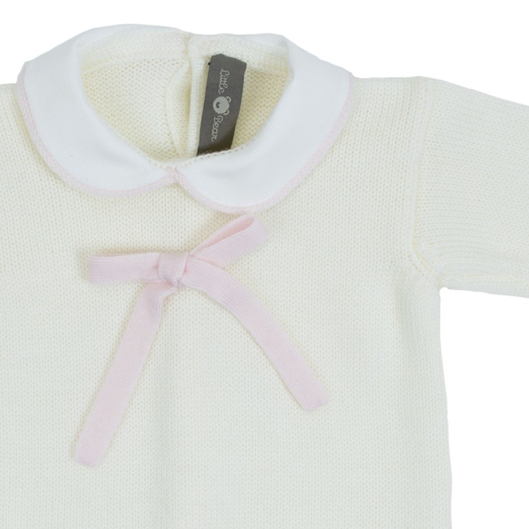 LITTLE BEAR Maglia in lana Latte/Cipria neonata