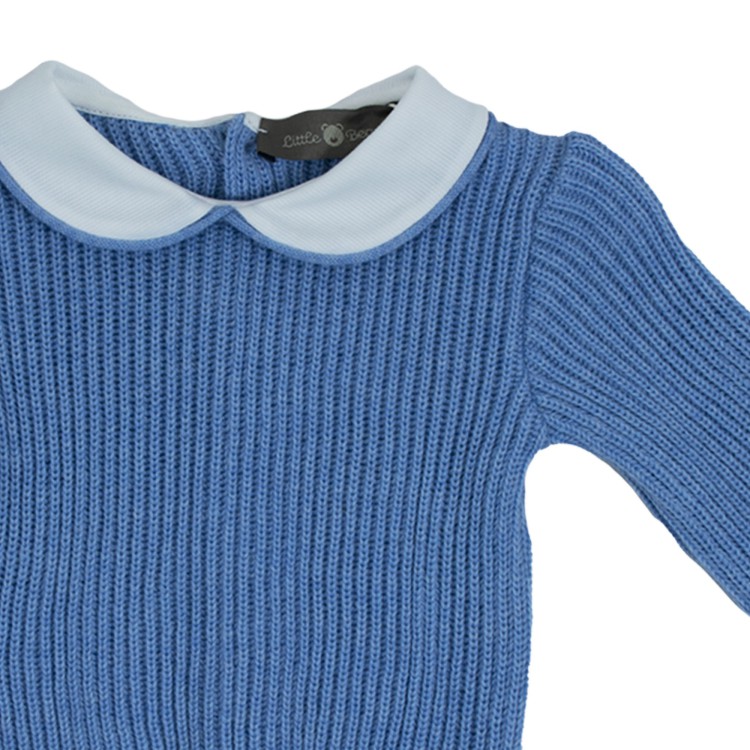 LITTLE BEAR Completo lana azzurro neonato