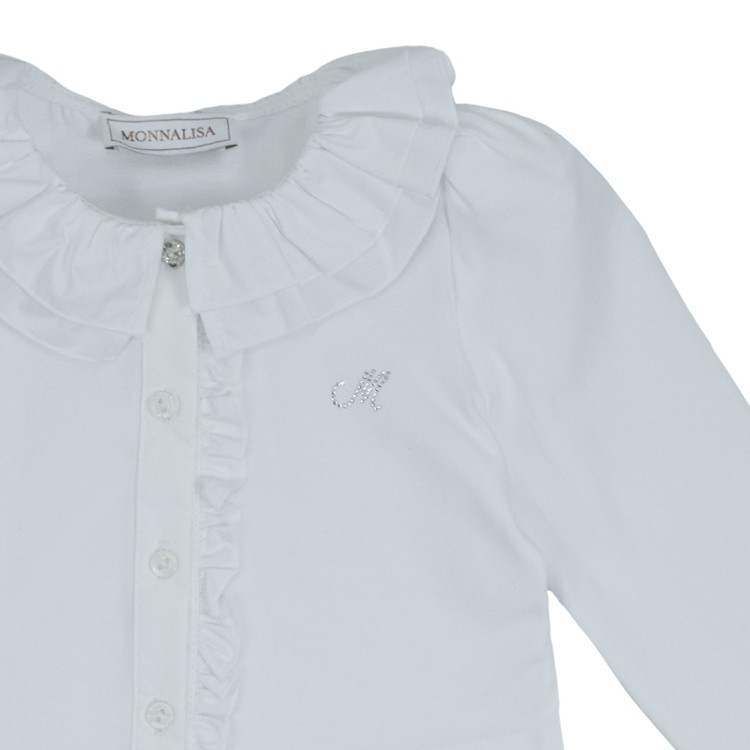 MONNALISA  Camicia in cotone bianca bambina