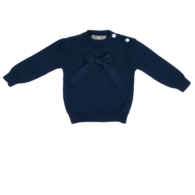 LITTLE BEAR  Paricollo in maglia blu neonati