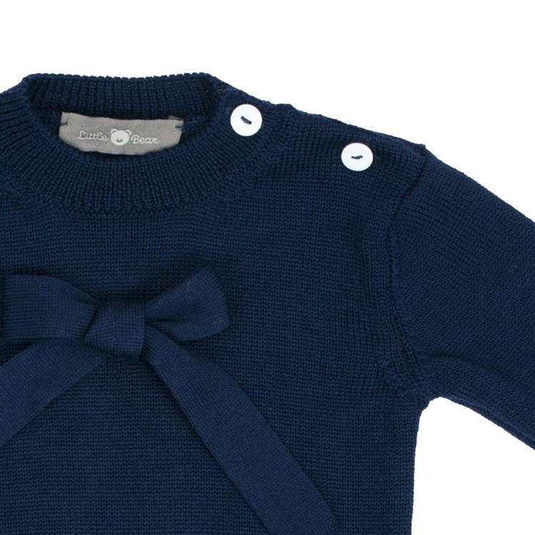 LITTLE BEAR  Paricollo in maglia blu neonati