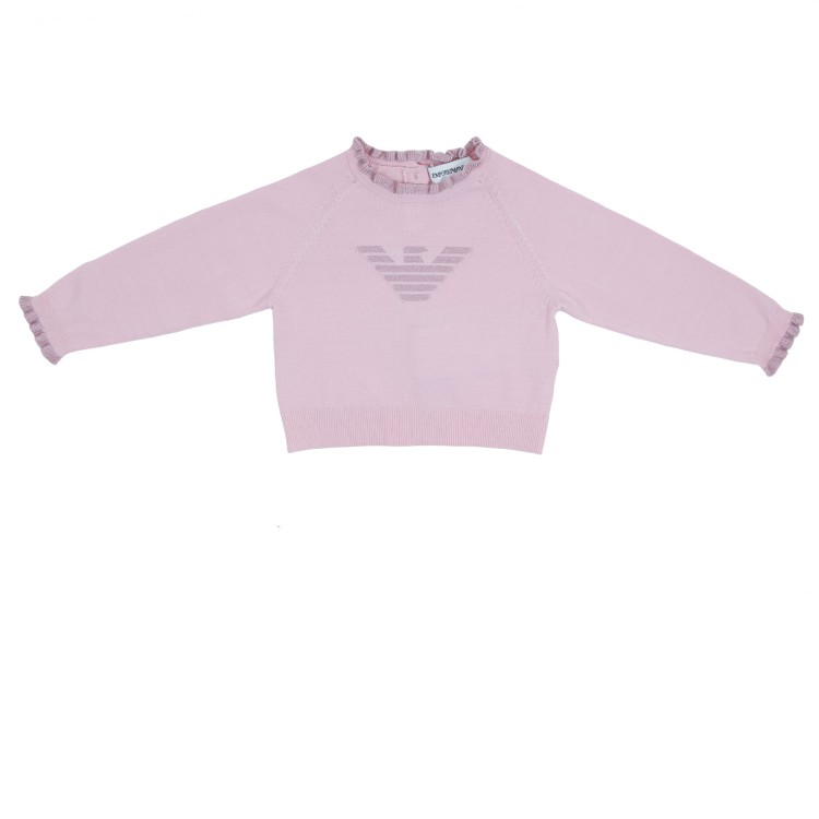 EMPORIO ARMANI Maglioncino in filo rosa per neonata