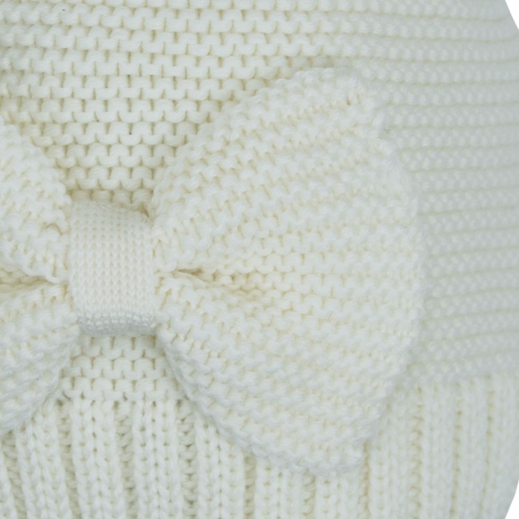 CATYA Cappello lana con fiocco panna neonata