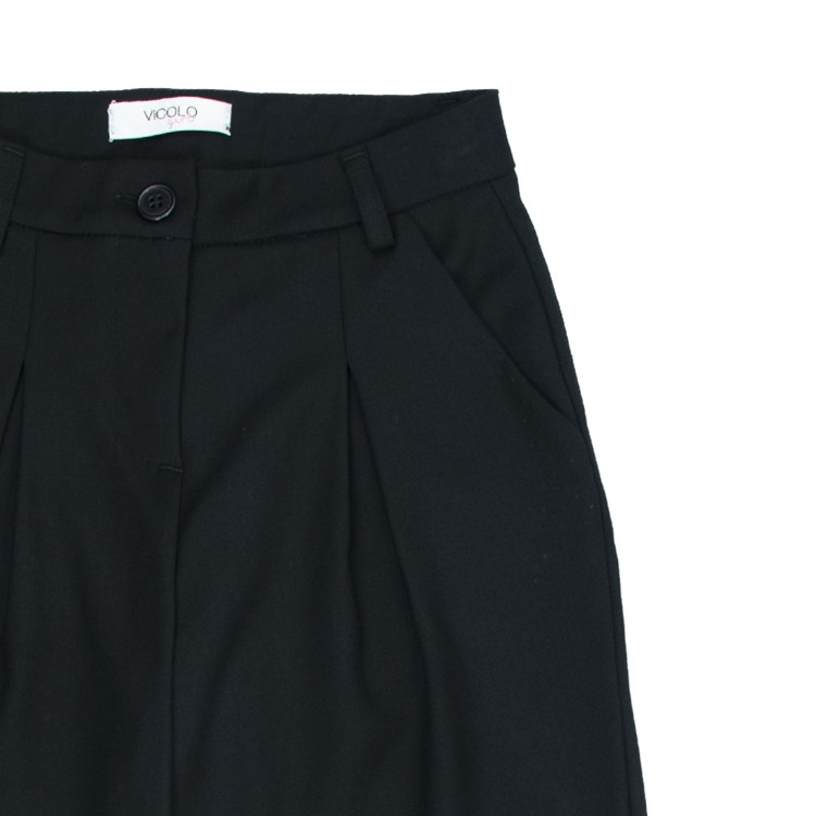 VICOLO Pantalone palazzo nero bambina