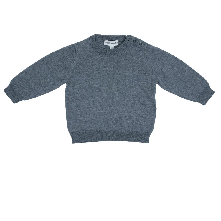 EMPORIO ARMANI Maglioncino girocollo grigio neonato