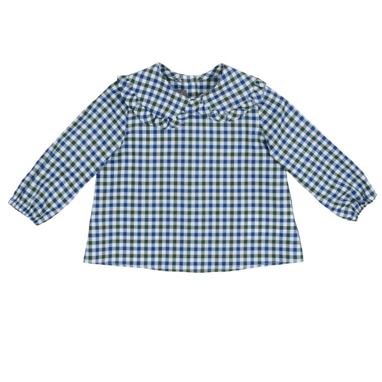 LITTLE BEAR Camicia a quadretti bianco verde blu neonata