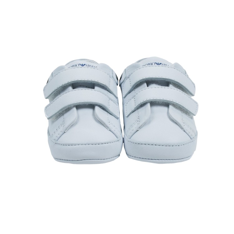 EMPORIO ARMANI Scarpa pelle bianco blu neonato