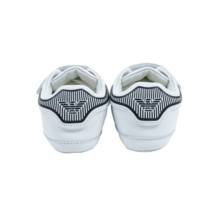 EMPORIO ARMANI Scarpa pelle bianco blu neonato