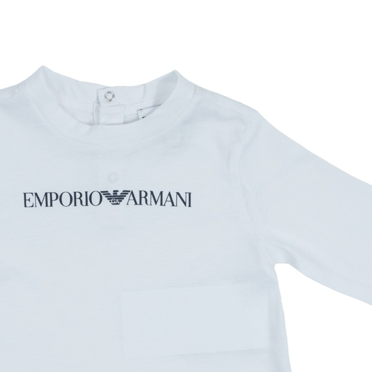 EMPORIO ARMANI T-shirt manica lunga bianca neonato