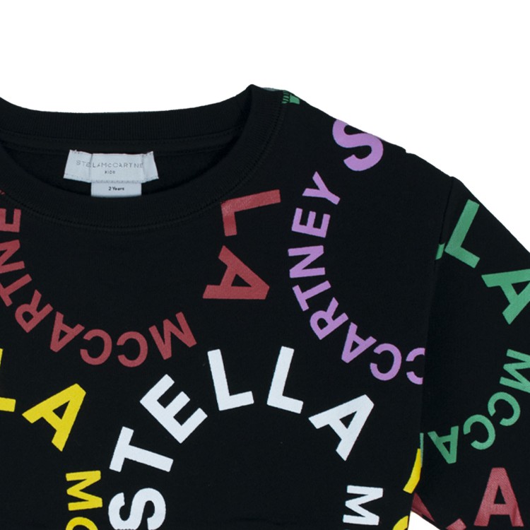 STELLA McCARTNEY Felpa con stampa nera bambina