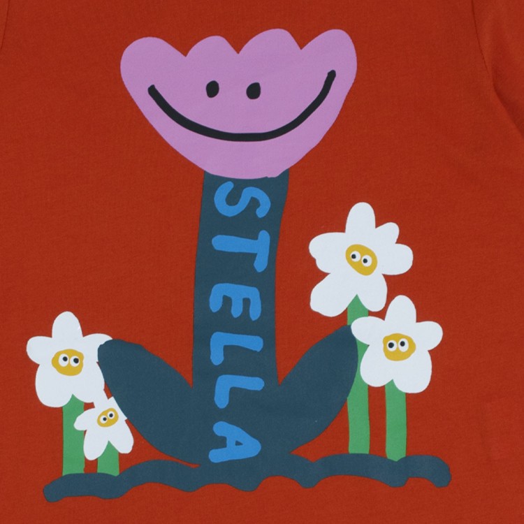 STELLA McCARTNEY T-shirt manica lunga arancione bambina