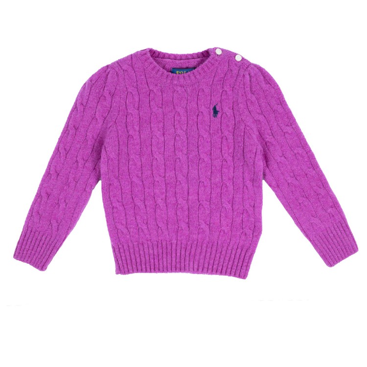 RALPH LAUREN Maglioncino  treccie fuxia bambina