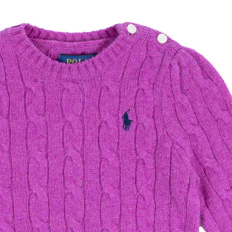 RALPH LAUREN Maglioncino  treccie fuxia bambina