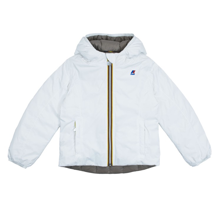 K-WAY Giubbino piuma double bianco  beige bambina