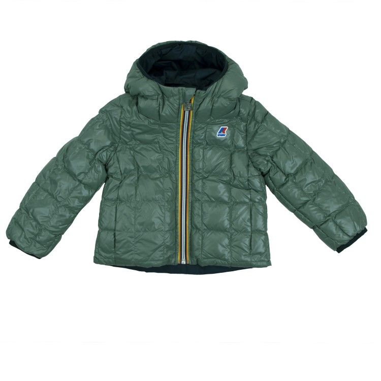 K-WAY Giubbino doupleface blu/green bambina