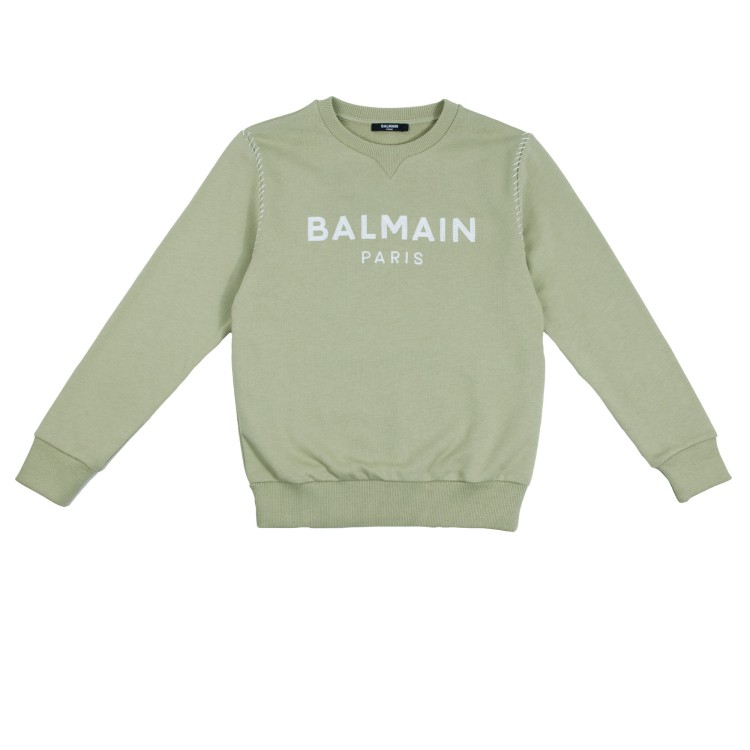 BALMAIN Felpa paricollo green bambino