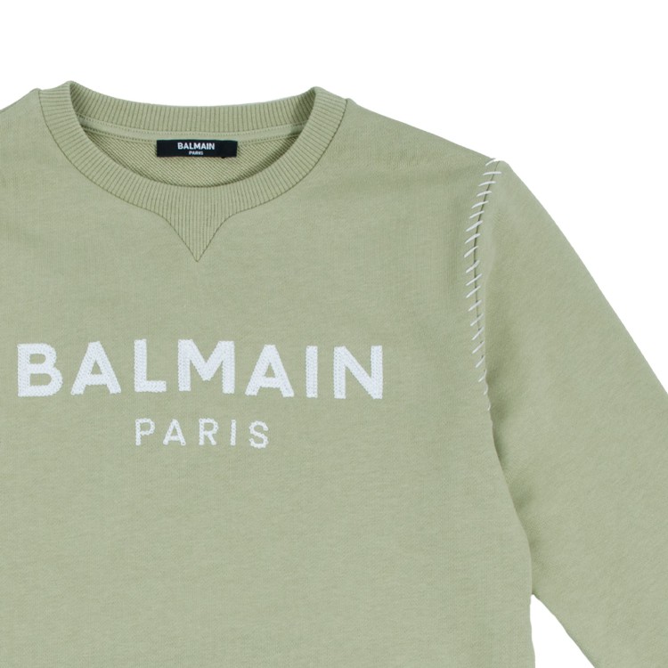 BALMAIN Felpa paricollo green bambino