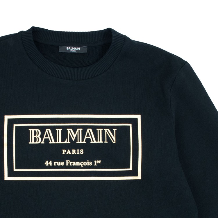 BALMAIN Felpa nera bambino