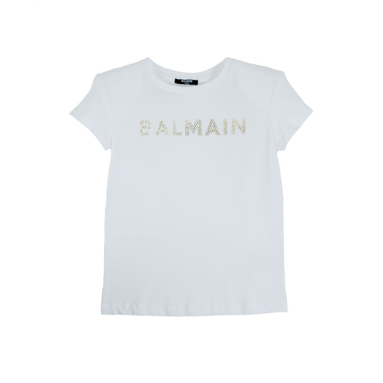 BALMAIN T-shirt manica corta bianca bambina